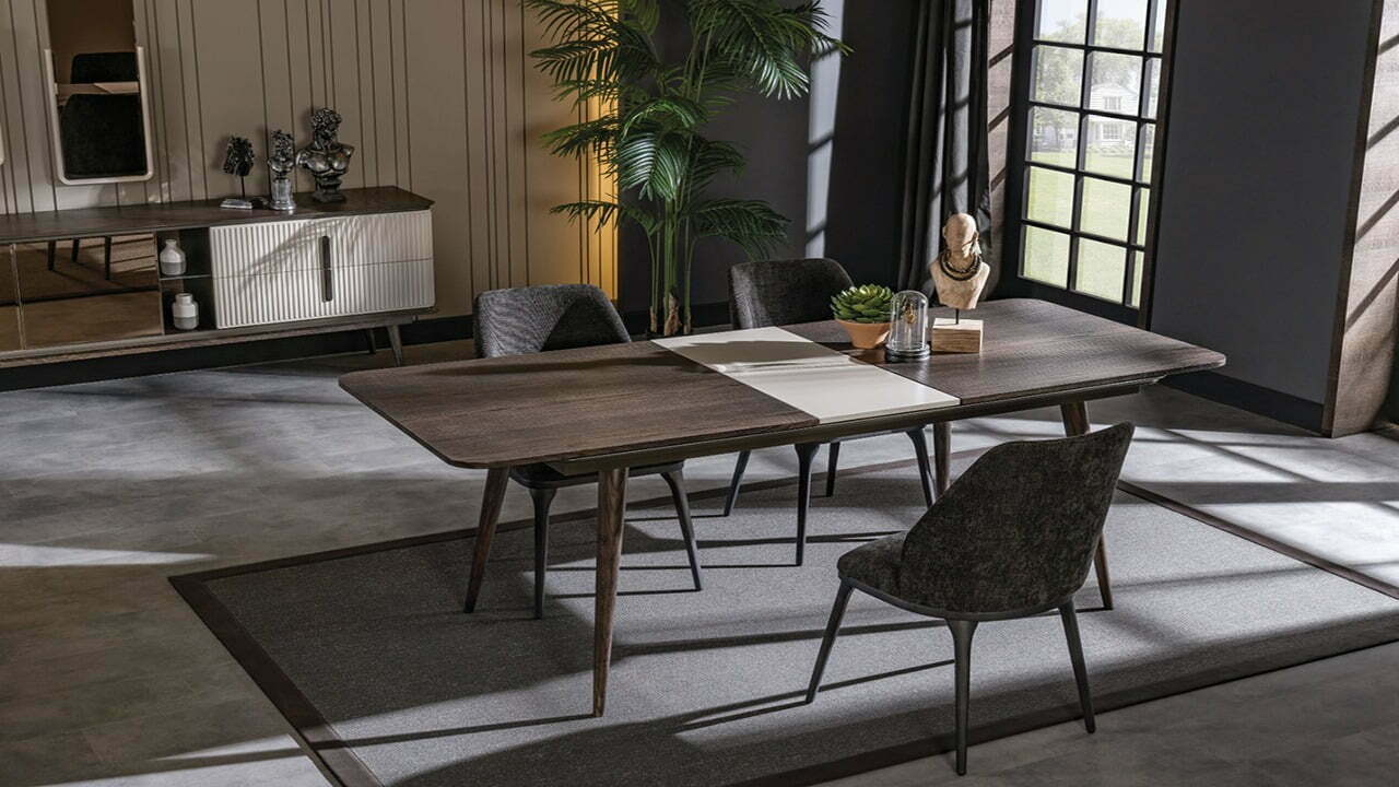BROWNIE DINING SET 8KAPAK 7 11zon Brownie Dining Table Set