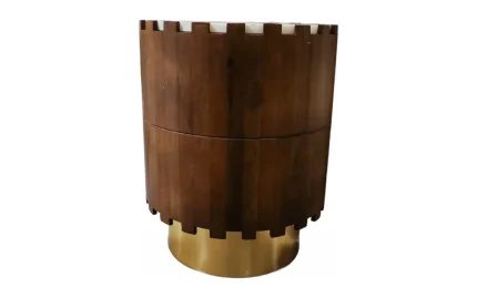 Round Marble Wooden Side Stool 2