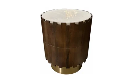 Round Marble Wooden Side Stool 3