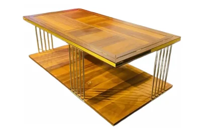 Gold Leg Center Table Walnut