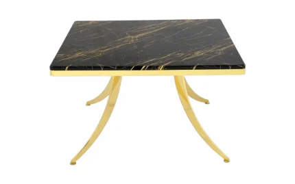 Pion Square Table Black Gold