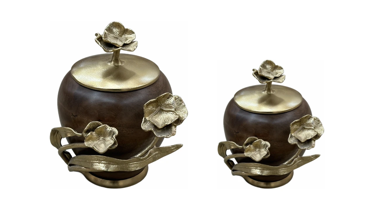 Jar Trinket 50cm Large Deep Gold Jar Trinket 50cm Large Deep Gold