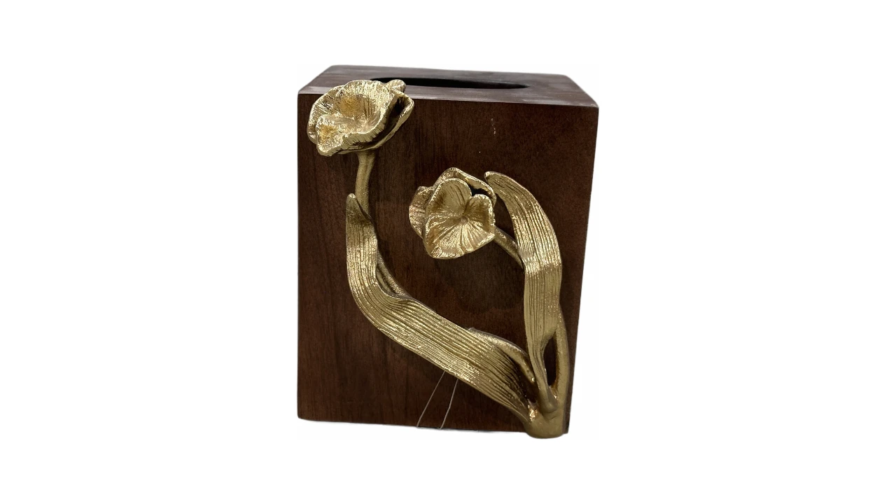 Tissue Box Trinket Gold Tissue Box Trinket Gold