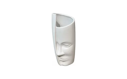 White Face Vase Ceramic Small