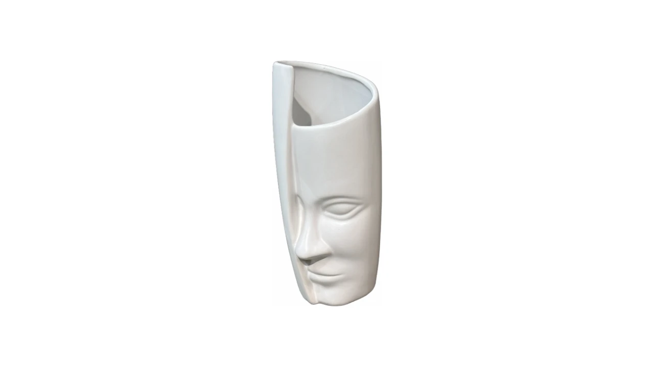 White Face Vase Ceramic Small White Face Vase Ceramic Small
